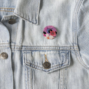 Blossoms and Vinyl 1 Inch Round Button