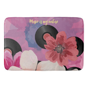 Blossoms and Vinyl  Bath Mat