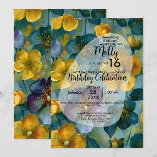 Blossoms at Dawn  Colourful Flower Design Invitation