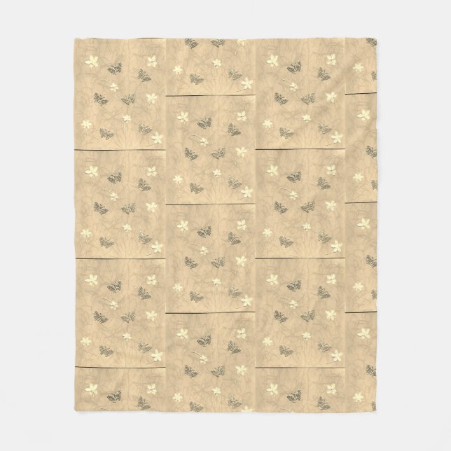 Blossoms & Butterflies Fleece Blanket (Front)
