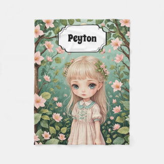 Blossom's Embrace Personalized Fleece Blanket