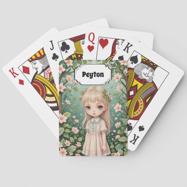 Blossom's Embrace Personalized Playing Cards (Back)