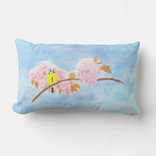 Blossoms & Garden Bird Lumbar Pillow