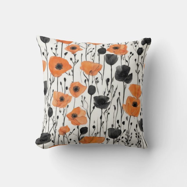 Blossoms in Abstraction Floral Abstract Collection Throw Pillow (Front)