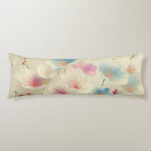 Blossoms in Bloom – Soft Pastel Botanical Art #1 Body Pillow