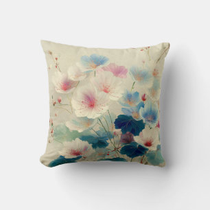 Blossoms in Bloom – Soft Pastel Botanical Art #1 Throw Pillow