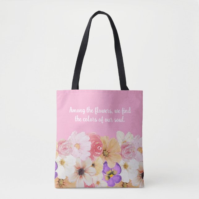 Blossoms in Harmony: A Symphony of Colours Tote Bag (Front)