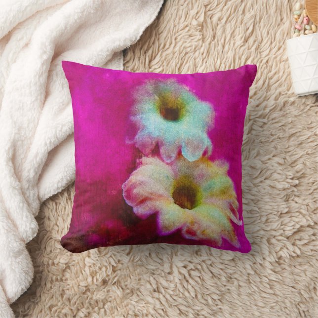 Blossoms in pink  throw pillow (Blanket)