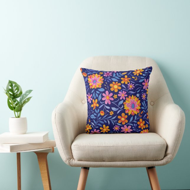 Blossoms in the Breeze 16x16 Throw Pillow (Chair)