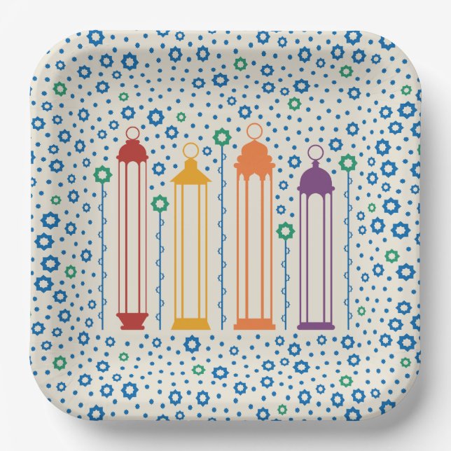 Blossoms & Lanterns Paper Plate (Front)