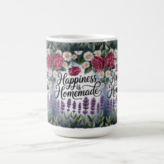 "Blossoms of Happiness: 'Happiness is Homemade' Coffee Mug