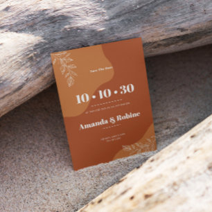 Blossoms of Love : Simple Abstract Leaves Save The Date