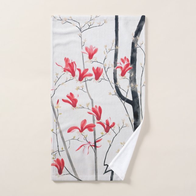 Blossoms of Magnolia Tree, Kobayashi Kokei Hand Towel (Hand Towel)