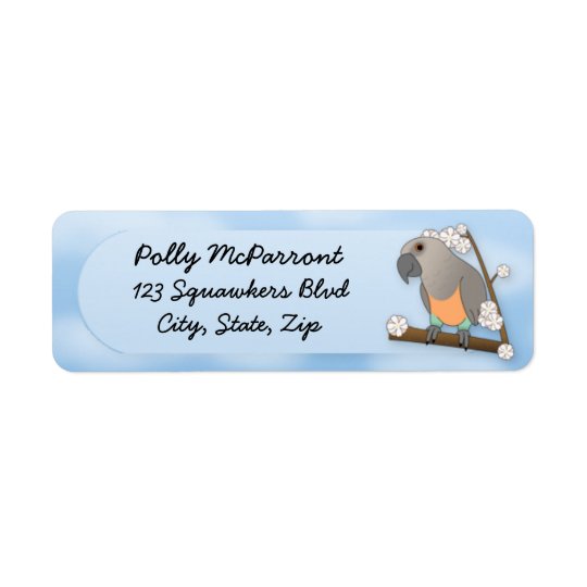 Blossoms Red Bellied Parrot Return Address Label