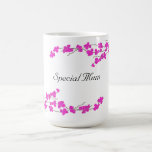 Blossoms - Special Mum Coffee Mug<br><div class="desc">A pretty design featuring delicate branches with elegant magenta blossoms. The saying says' special mum' this can be changed as desired.</div>