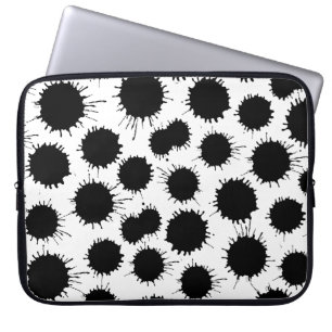 Blot Pattern - Black on White Laptop Sleeve