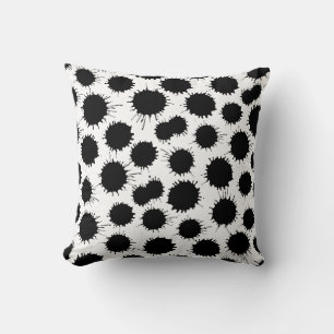 Blot Pattern - Black on White Throw Pillow