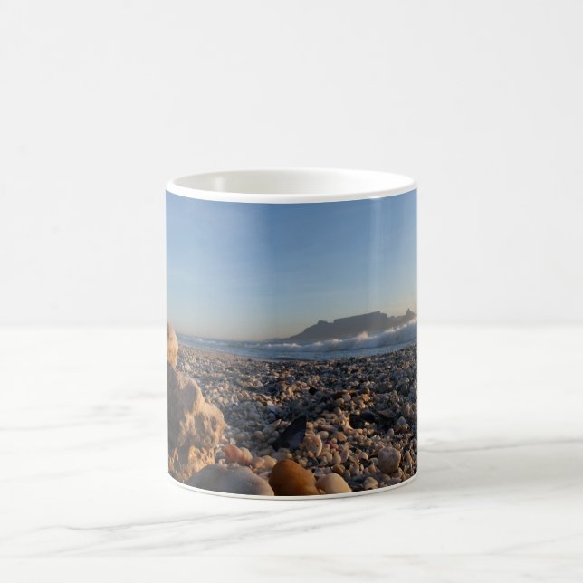 Blouberg Beach Table Mountain Stacked Rocks Coffee Mug (Center)
