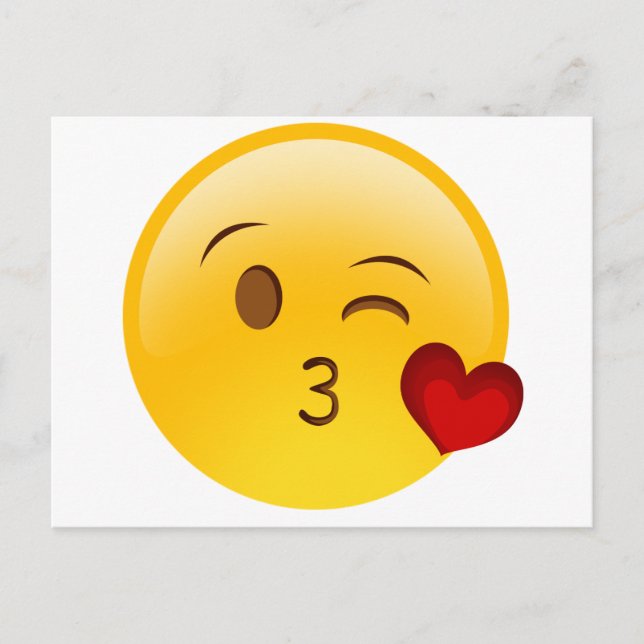 Blow a kiss emoji sticker postcard (Front)