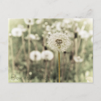 Blow into simplicity postcard