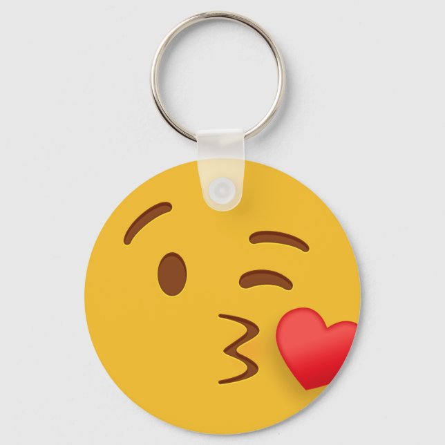 Blow Kiss Emoji Keychain (Front)