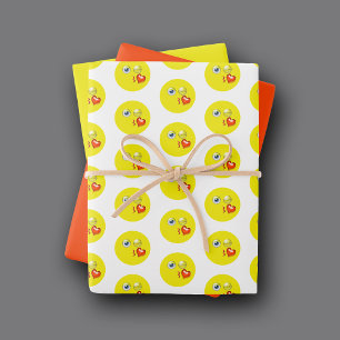 Blow Kiss Love Hearts Emoji Pattern Wrapping Paper Sheet