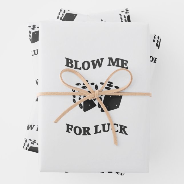 BLOW ME FOR LUCK WRAPPING PAPER SHEET (In situ)