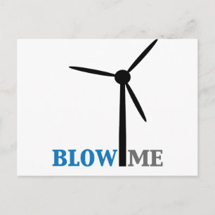 blow me wind turbine postcard