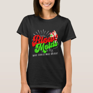 Blow Molds Make Christmas Bright Groovy T-Shirt