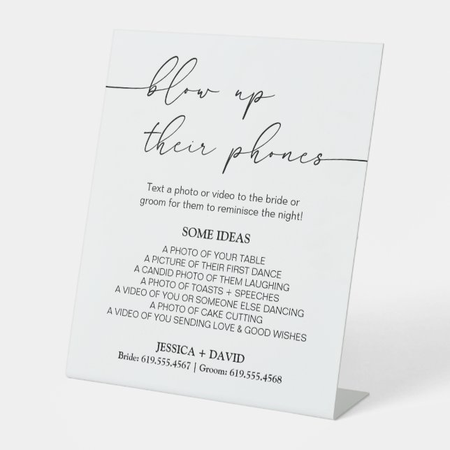 Blow Up Their Phone Sign | Wedding Photo Hunt Game (Front)