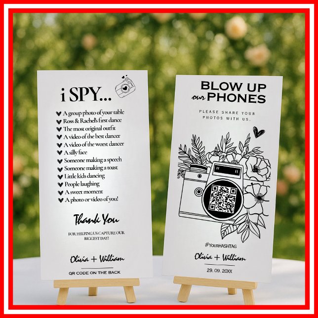 Blow Up Their Phones I Spy Minimalist Wedding Game Menu (Creator Uploaded)