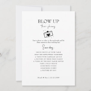 Blow Up Their Phones Wedding Reception Guest Ideas Invitation