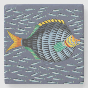 Blowfish and Minnows Stone Coaster