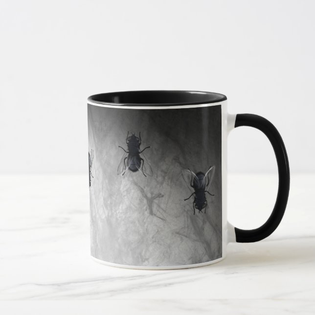 Blowflies on the Wall (Slate Grey) Mug (Right)