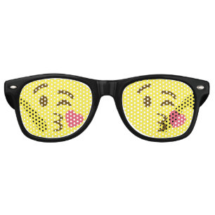 Blowing a Kiss Emoji Retro Sunglasses