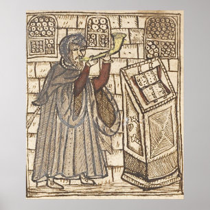 Blowing a shofar. Rosh Hashana. שופר Poster