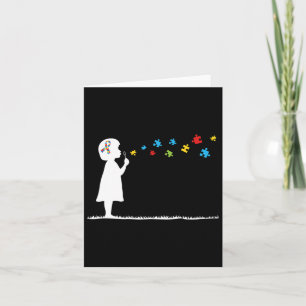 Blowing Bubbles Autism Awareness Youth Kids Card