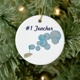 Blowing Bubbles Ceramic Ornament