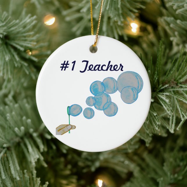 Blowing Bubbles Ceramic Ornament (Tree)
