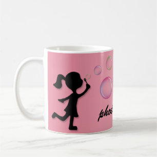 Blowing Bubbles - Pink Personalized Mug