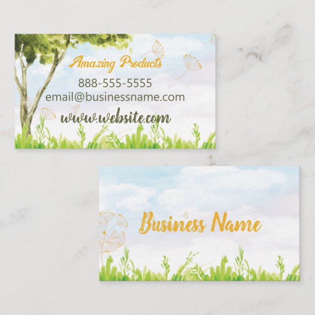 Blowing Dandelion Business Card (Front/Back)