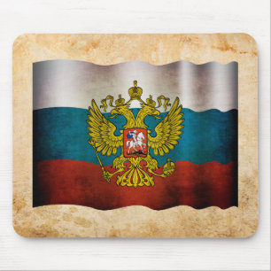 Blowing flag of Russia Mouse Pad