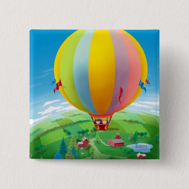 Blowing In The Wind 2 Inch Square Button (Front)