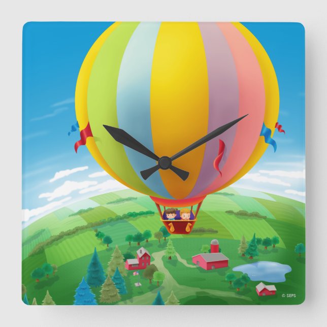 Blowing In The Wind Square Wall Clock (Front)