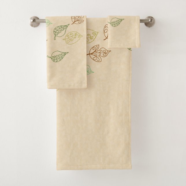 Blowing Leaves cutout design Towel Set (Insitu)