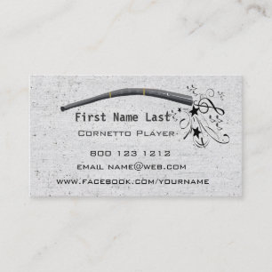 Blowing Musical Notes Cornett Cornetto Zink Business Card