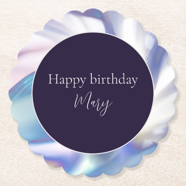 Blowing Petals Customizable Paper Coaster (Front)