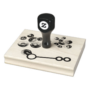 Blowing Rainbow Soap Bubbles Bubble Wand Rubber Stamp