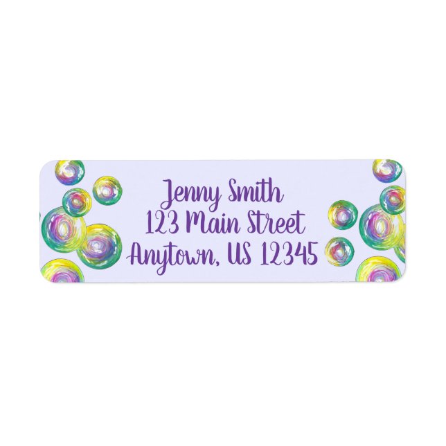 Blowing Rainbow Soap Bubbles Personalized Purple (Front)