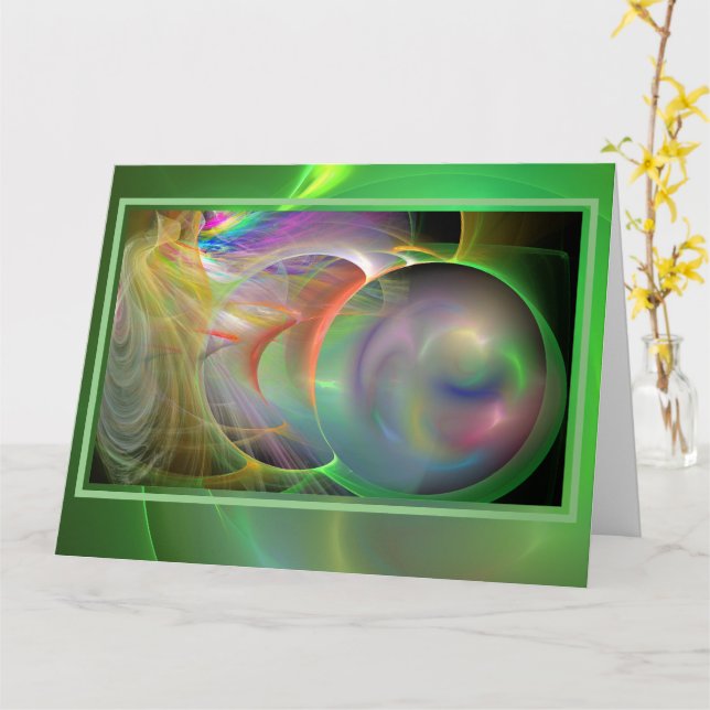 Blowing Soap Bubbles Blank BIG Card (Yellow Flower)